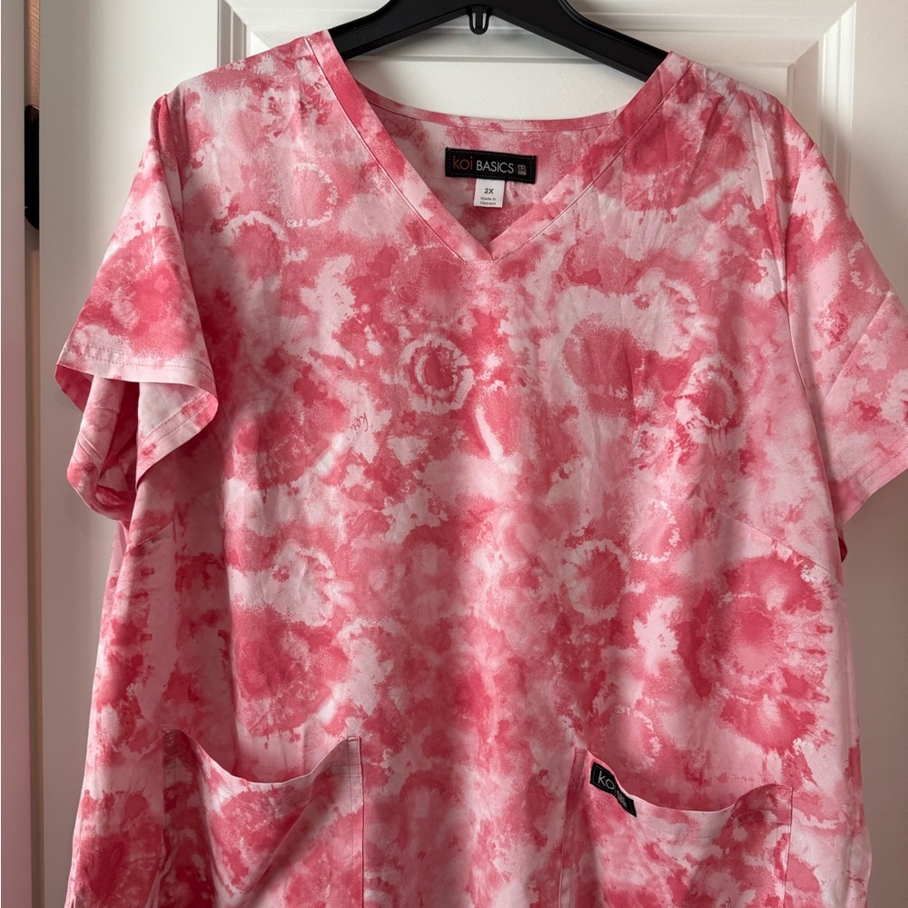 Koi Pink Tie-Dye Women's Top
